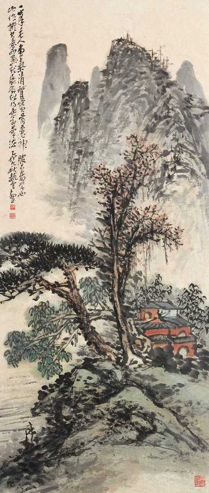 赵云壑 1915年作 山水 立轴